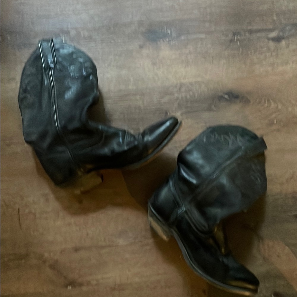 Vintage Laredo Black Leather Cowboy Boots
